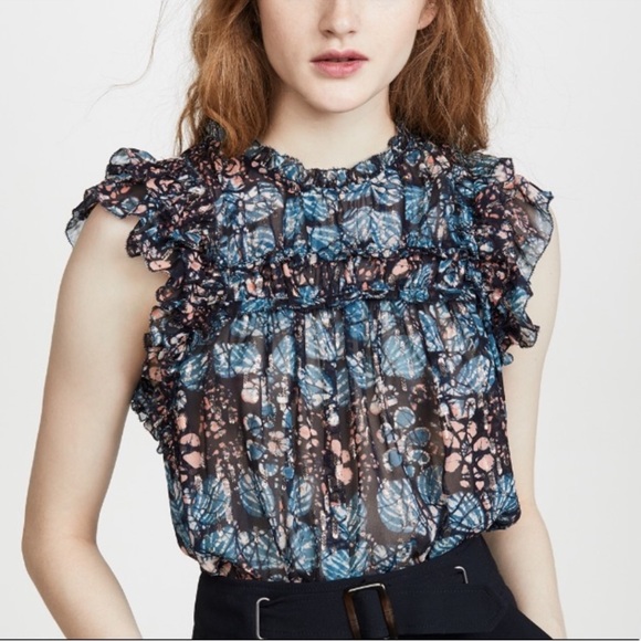 Ulla Johnson Womens  Silk Brown Metallic Top Size 2 Sleeveless - Picture 3 of 11